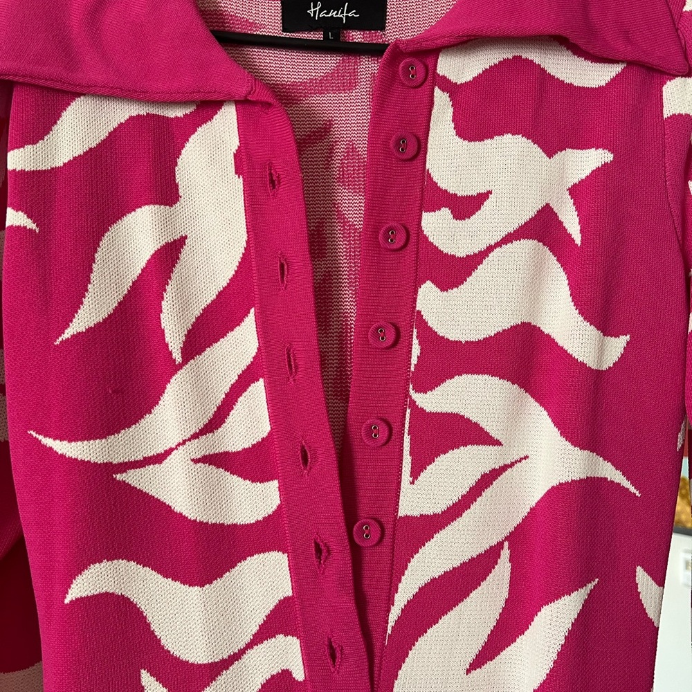 Hanifa Soraya Pink and White Long Sleeve Dress - Picture 5 of 5